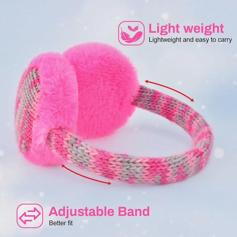 EDCYF Kids Knit EarMuffs Plush Warm Ear Muffs Winter Cold Weather Ear Warmer for Boys Girls - Image 4